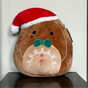 Squishmallow 12" Jordan The Gingerbread Man Holiday 2022 Christmas Toy Plush NWT